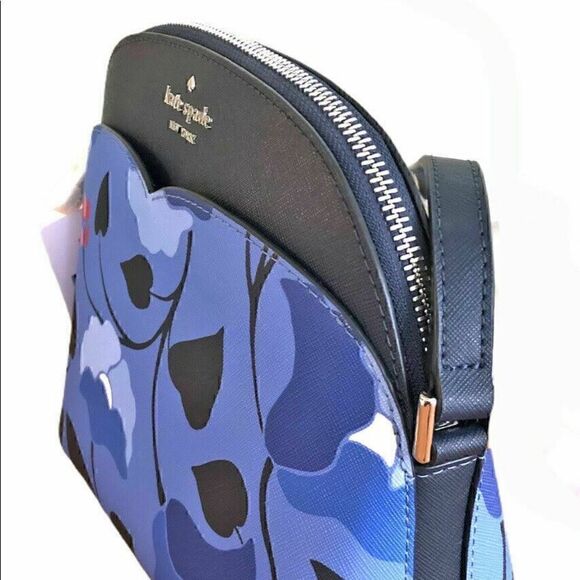 NWT KATE SPADE Blue Floral Payton Dome Crossbody - Picture 3 of 16